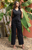 Black Pure Cotton Vest Co-ord Set GulaboSitabo