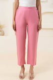 Pink Solid Viscose Pant with Pleated Bottom GulaboSitabo