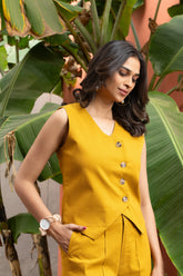 Mustard Pure Cotton Vest Coat (Top) GulaboSitabo