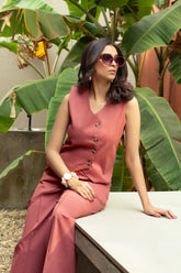 Mauve Pure Cotton Vest Co-ord Set GulaboSitabo