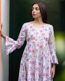 White Floral Printed Pure Cotton Dress GulaboSitabo