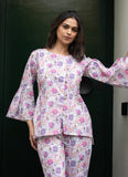 White Cross Pattern Pure Cotton Floral Pure Cotton Top GulaboSitabo