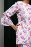 White Cross Pattern Pure Cotton Floral Pure Cotton Top GulaboSitabo