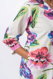 White Printed Pure Cotton Half-Buttoned Top GulaboSitabo
