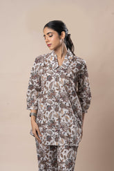 Off White Jaal Printed Pure Cotton Shirt GulaboSitabo