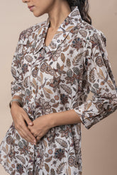 Off White Jaal Printed Pure Cotton Shirt GulaboSitabo