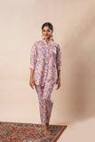 White Printed Pure Cotton Shirt GulaboSitabo