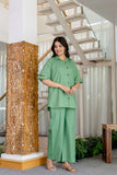 Pure Cotton Green Loop Button Shirt Co-ord Set GulaboSitabo
