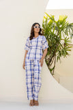Water Colour Checks Night Wear Printed Co-ord set