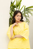 Pure Cotton Yellow Boat Neck Co-ord Set GulaboSitabo