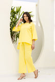 Pure Cotton Yellow Boat Neck Co-ord Set GulaboSitabo