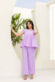 Pure Cotton Lavender Pleated Sleeveless Co-ord Set GulaboSitabo