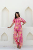 Candy checks Printed Night Wear Co-ord Set GulaboSitabo