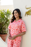 Peach Abstract Floral Printed Co-ord set GulaboSitabo