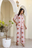 Floral Grid Printed Night Wear Co-ord Set