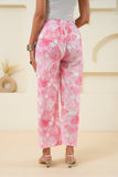 Abstract Floral Line Printed Pure Cotton Pant