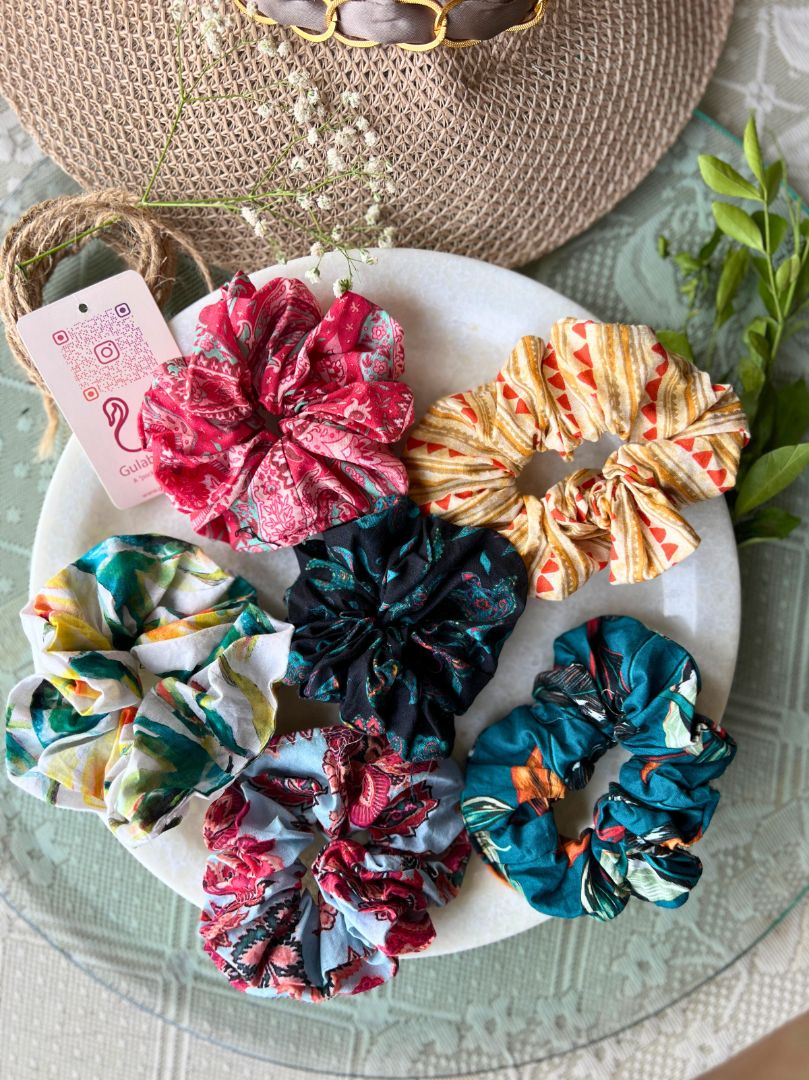 Assorted Printed Scrunchie (Twenty Pcs)