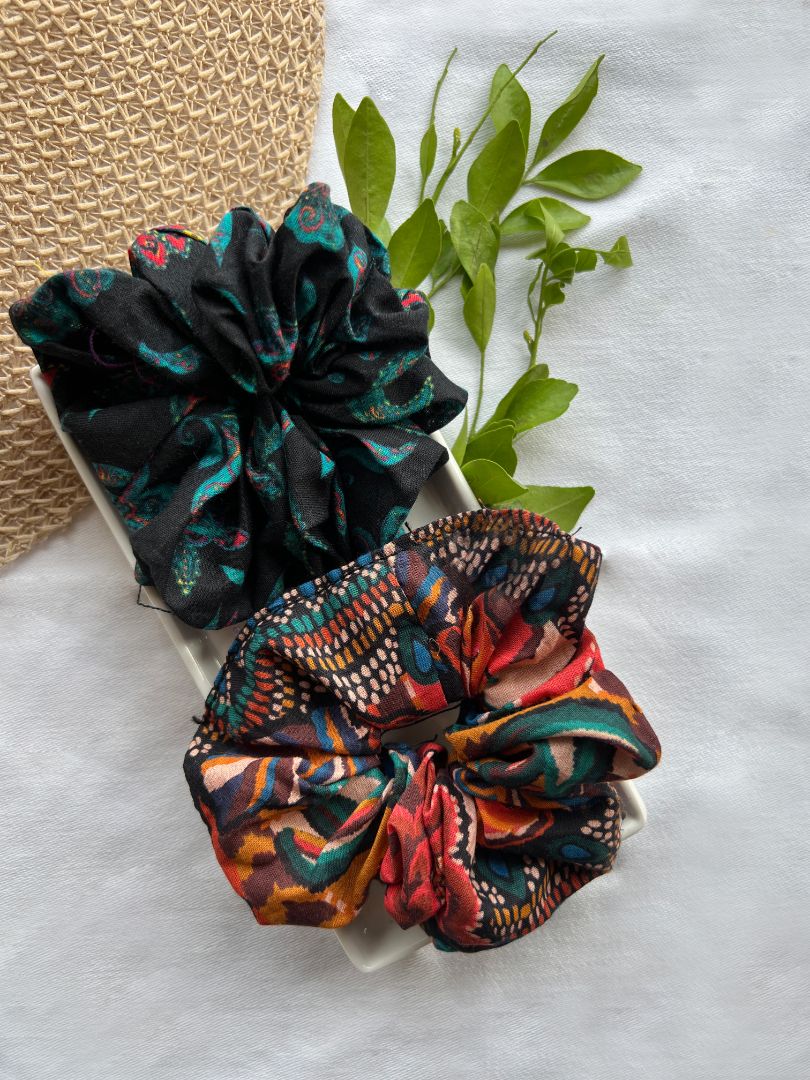 Assorted Printed Scrunchie (Twenty Pcs)