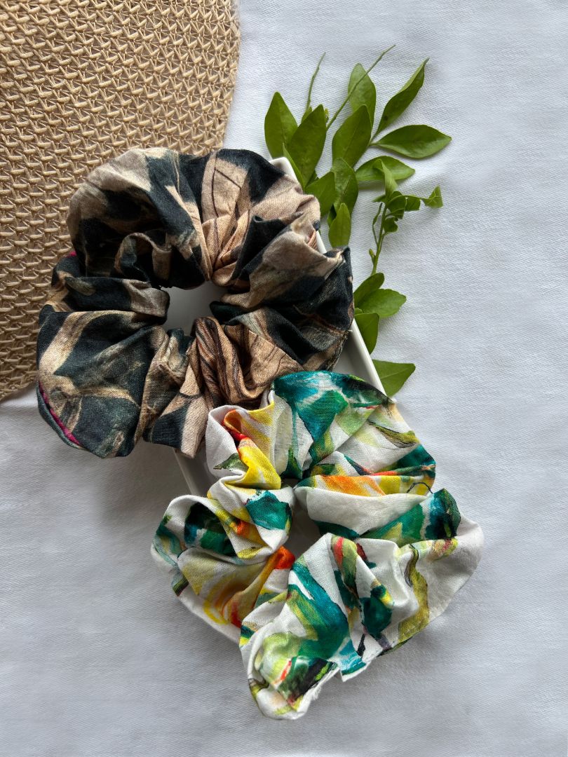 Assorted Printed Scrunchie (Three Pcs)