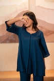 Sapphire Sweetheart Neck with flared Sleeve Top