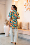 Sunflower Printed Buttoned Down Pure Cotton Top