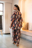 Half Buttoned Bold Flared Printed Pure Cotton Co-ord Set