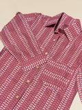 Maroon Stripe Pattern Pure Cotton Shirt