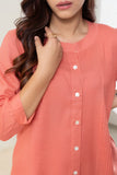 Peach Pleated Solid (Top)