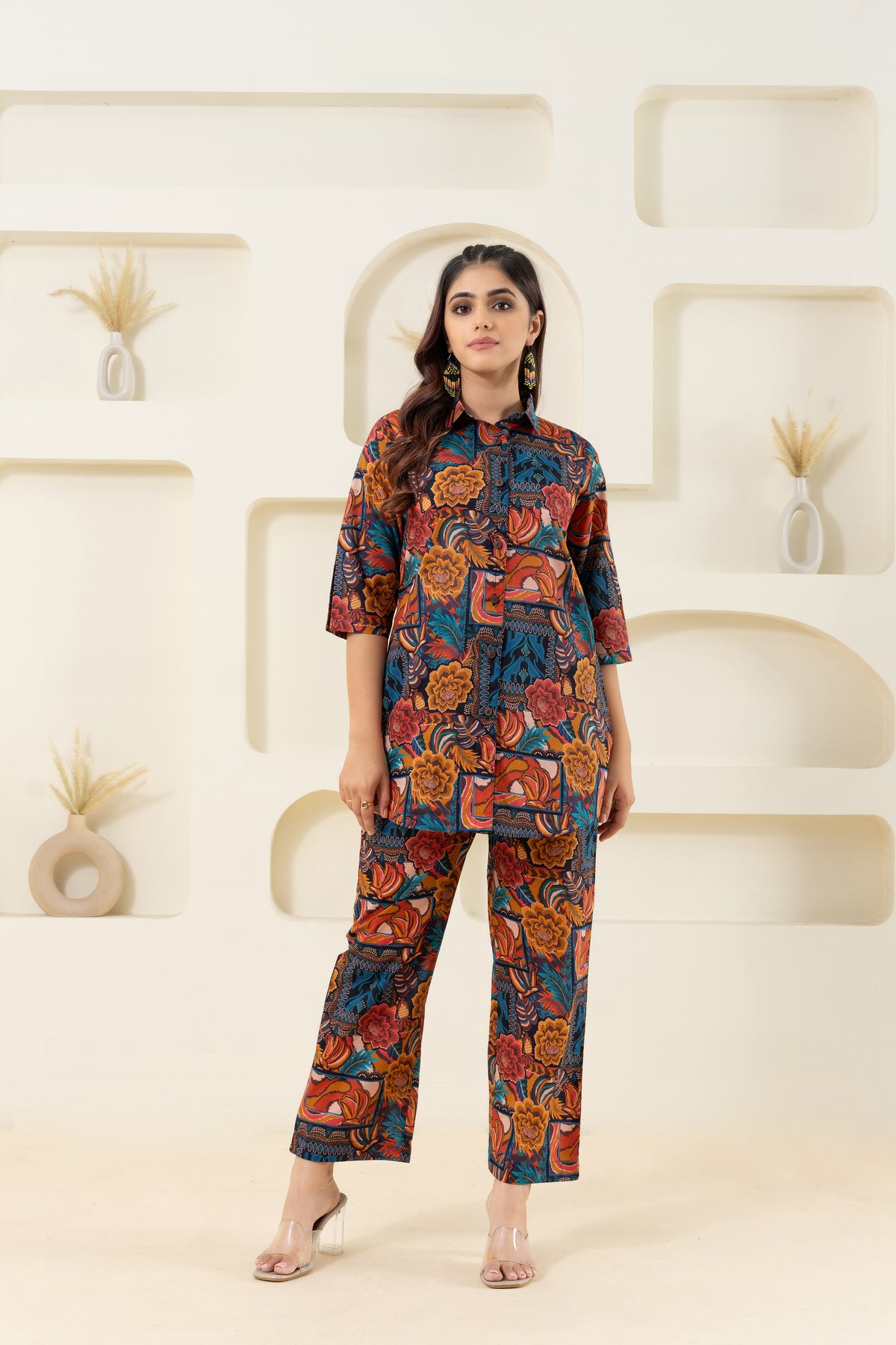 Abstract Printed Pure Cotton Co-ord Set