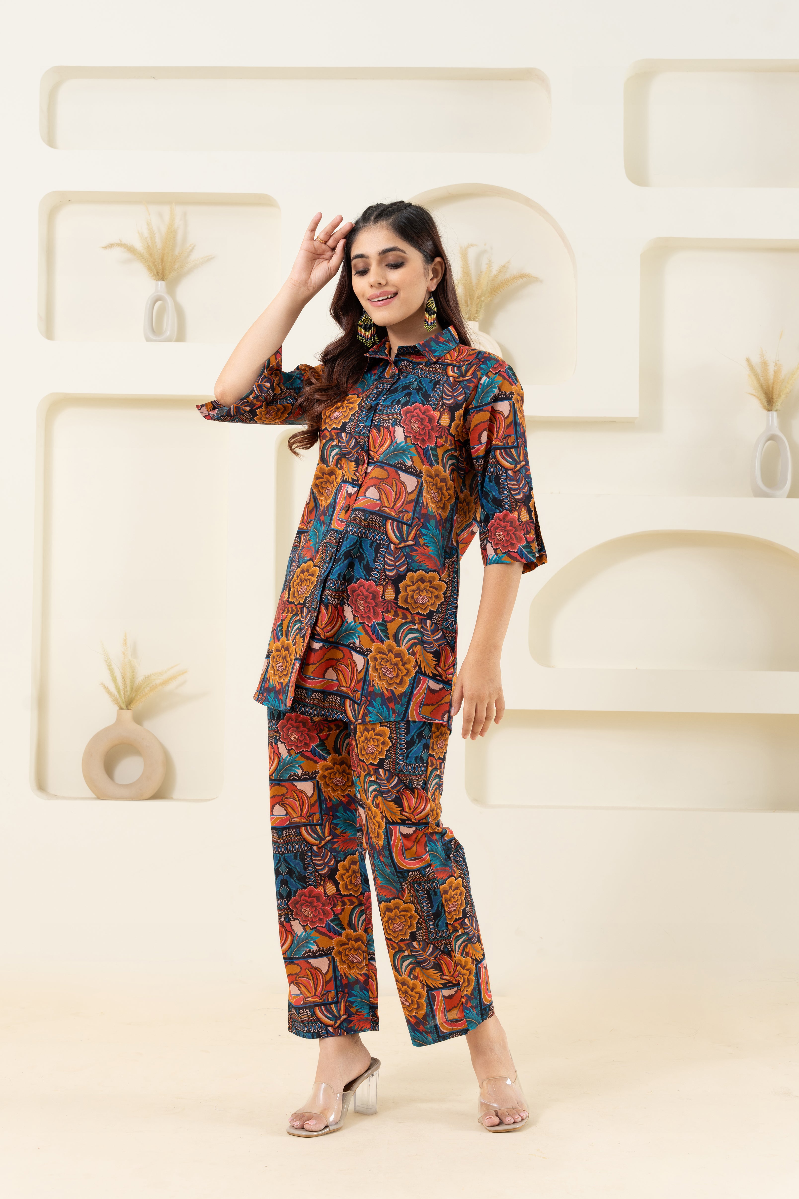 Abstract Printed Pure Cotton Co-ord Set