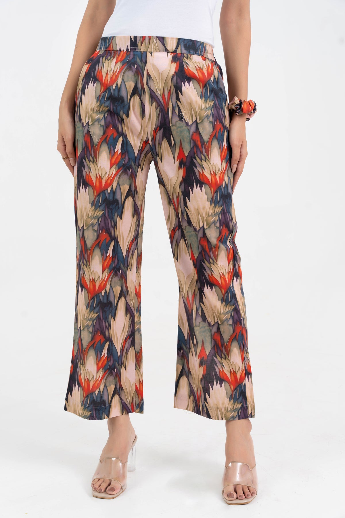 Abstract Printed Broad Fit Pure Cotton Pant