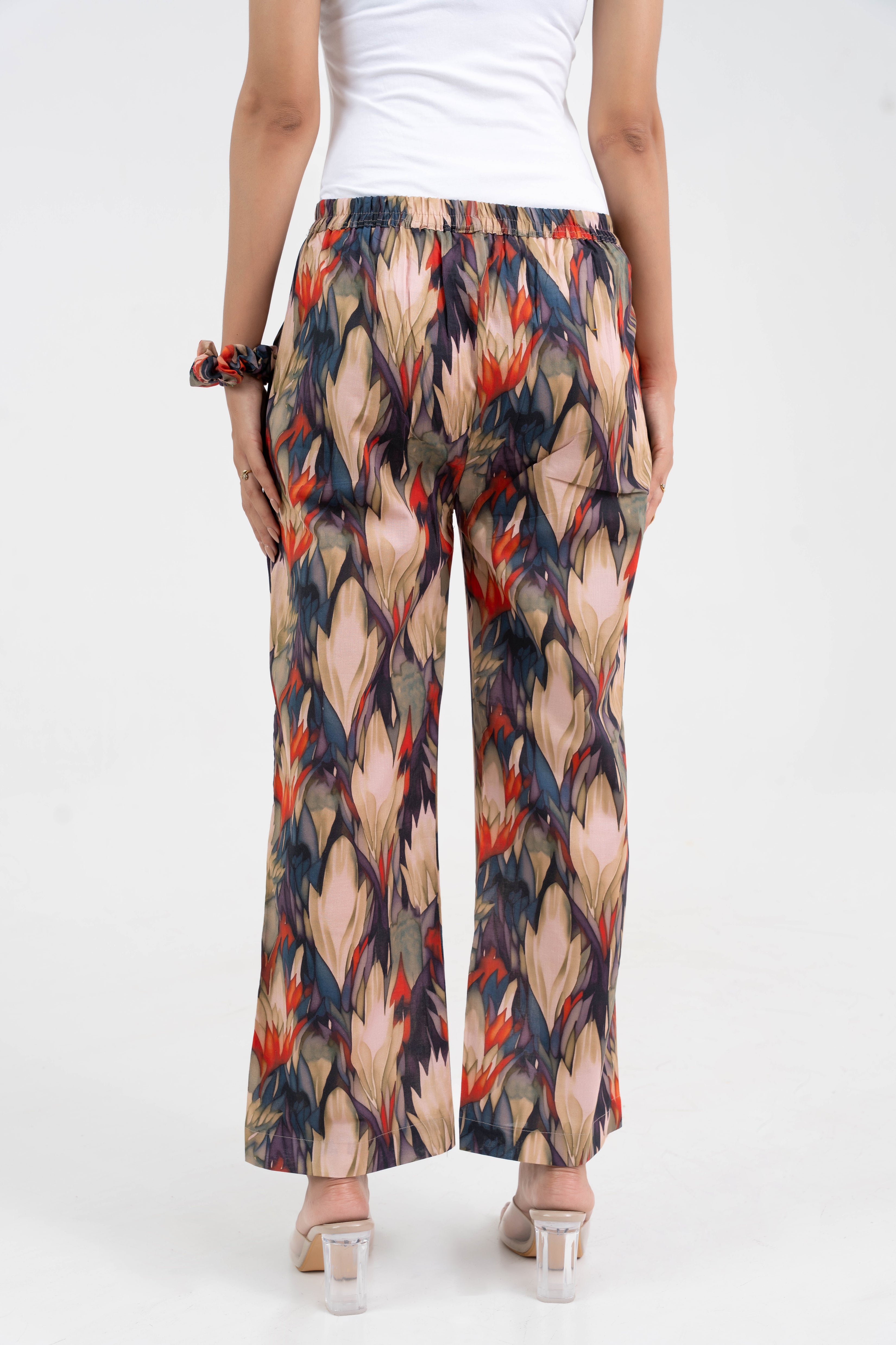 Abstract Printed Broad Fit Pure Cotton Pant