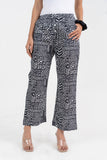 Abstract Printed Black Broad Fit Pure Cotton Pant