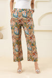 Abstract Multicolour Printed Paisley Pure Cotton Pant