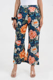 Navy Blue Bold Floral Printed Pure Cotton Pant