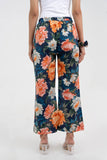 Navy Blue Bold Floral Printed Pure Cotton Pant