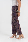 Purple Paisley Printed Pure Cotton Pant