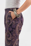 Purple Paisley Printed Pure Cotton Pant