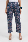 Blue Floral Printed Pure Cotton Pant