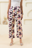 Off White Printed Pure Cotton Pant