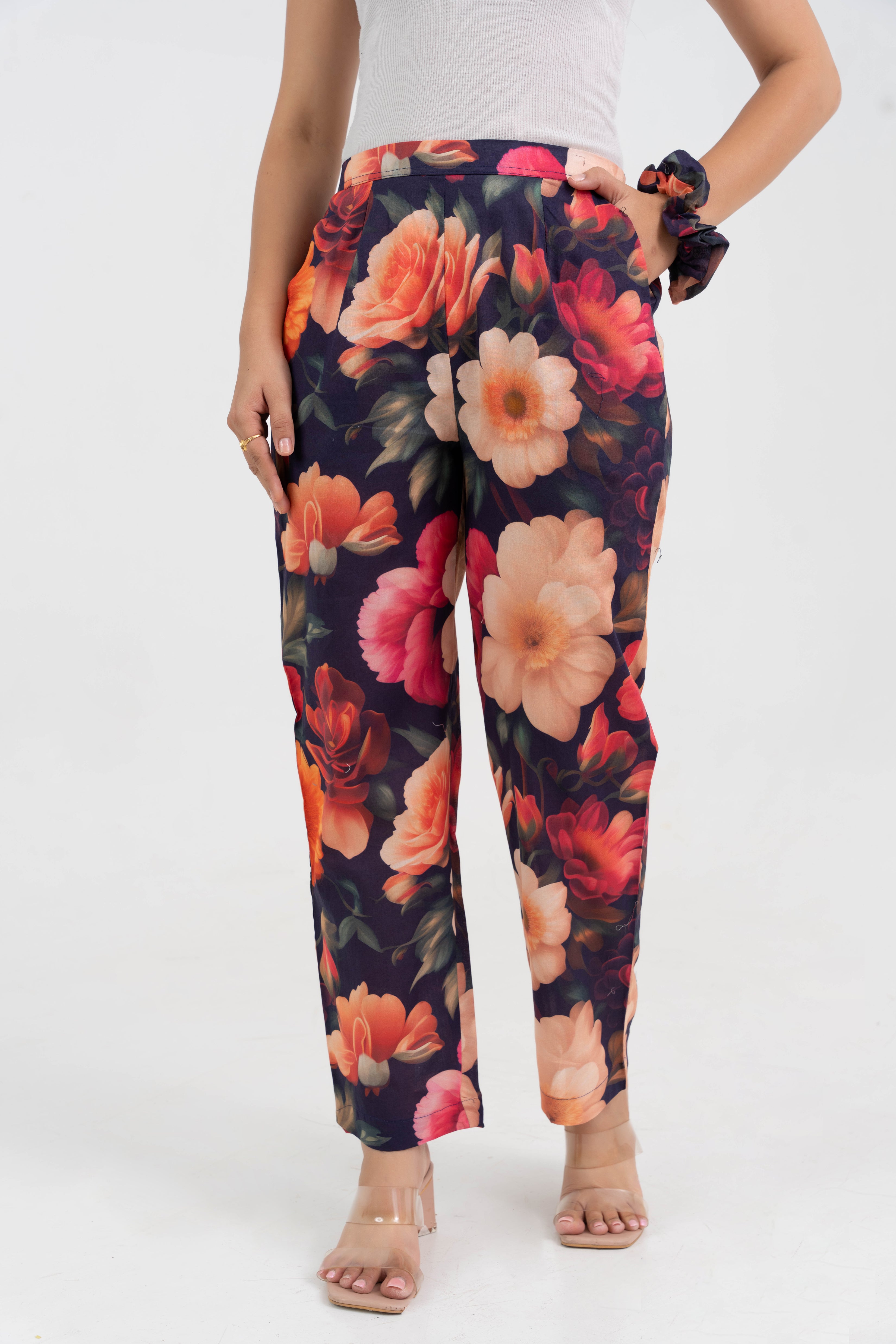 Bold Floral Printed Pure Cotton Pant