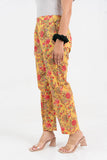 Yellow Floral Jaal Printed Pure Cotton Pant