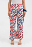 Off White Floral Printed Pure Cotton Pant