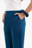 Sapphire Solid Viscose Pant with Pleated Bottom