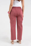 Mauve Pure Cotton Solid Cargo Pant