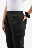 Black Pure Cotton Solid Cargo Pant