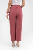 Mauve Pure Cotton Solid Pant With Leaf Bottom