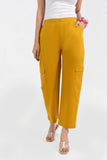 Mustard Pure Cotton Solid Cargo Pant