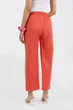 Peach Pure Cotton Solid Pant With Leaf Bottom