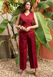 Maroon Pure Cotton Vest Co-ord Set